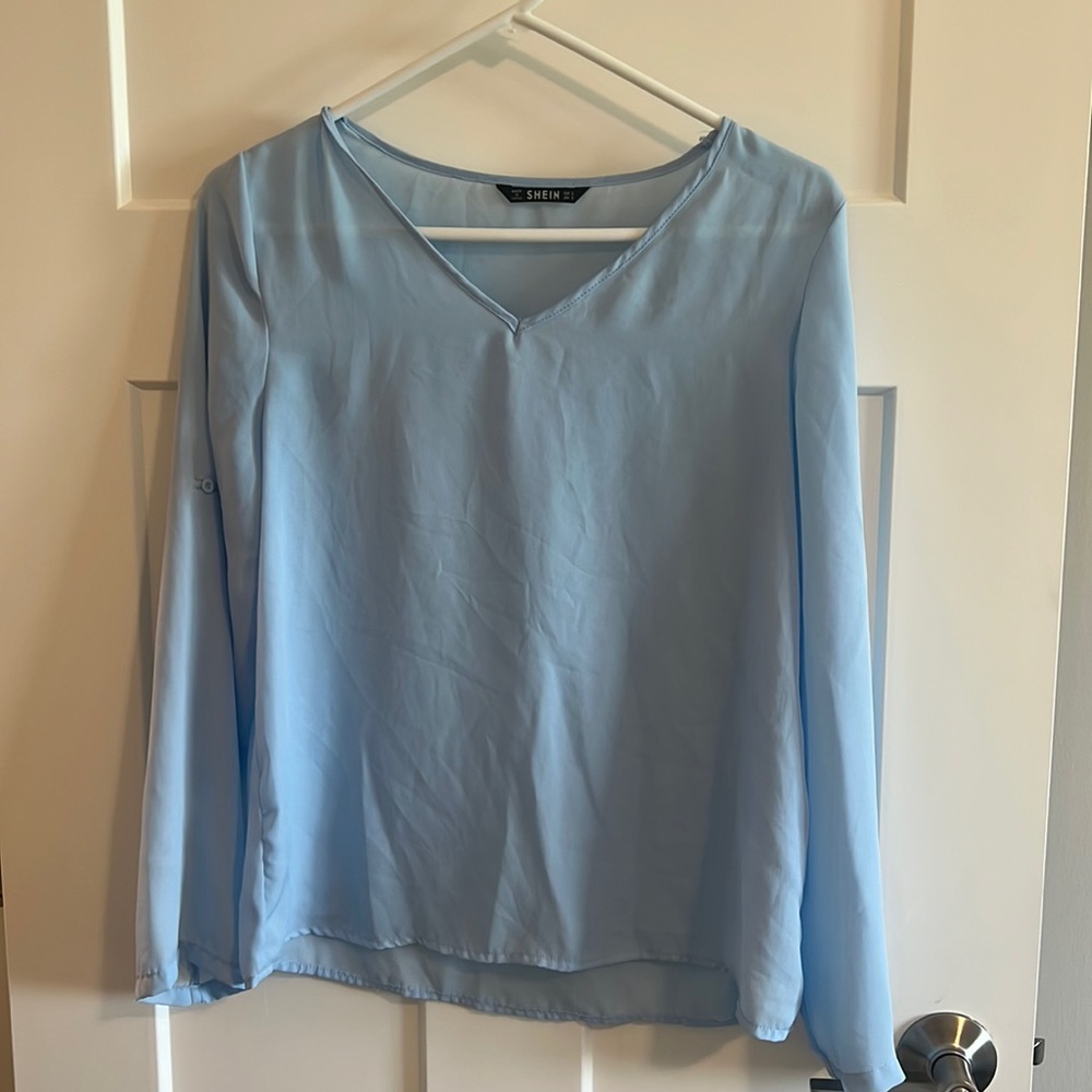 Shein blue long sleeve shirt
